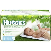 HUGGIES - Pure & Natural Diapers (sizes newborn, 1, 2, 3, 4, 5)