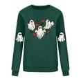 thumbnail image 4 of NMMUED Women Halloween Sweatshirt, Halloween Womens Tops, Fall Clothes for Women, Cute Tops for Women, Fall Clothes, Women's Halloween Shirts, Dark Green L, 4 of 4