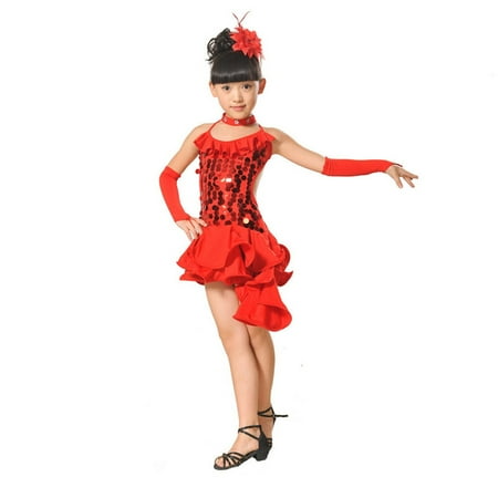 

Qufokar Baby Clothes Girls Cute Outfits With Sweatpants Children Kids Girls Dress Skirts Latin Ballet Dress Party Dancewear Ballroom Dance Dress Solid Slim Ball Dress