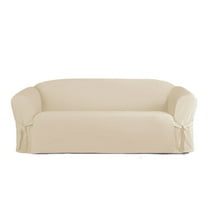 Linen Store Microsuede Slipcover Furniture Protector Cover, Perfect for Pets, Beige, Sofa