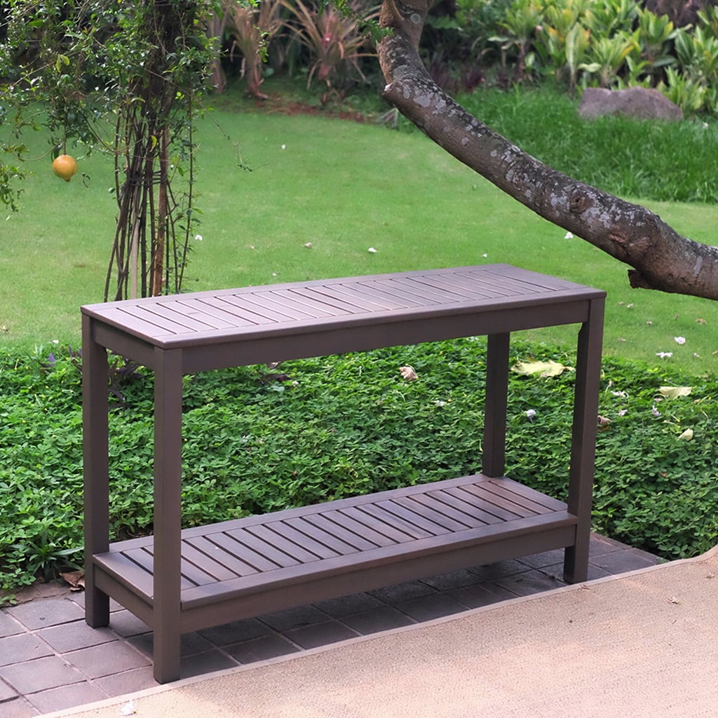 Cambridge Casual Sailendra Collection Wood Outdoor Console Table, Dark Gray