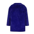 thumbnail image 5 of Hfyihgf Womens Winter Warm Fleece Long Cardigan Lapel Long Sleeve Faux Fur Fuzzy Coat Jacket Overcoat（Blue,S), 5 of 6