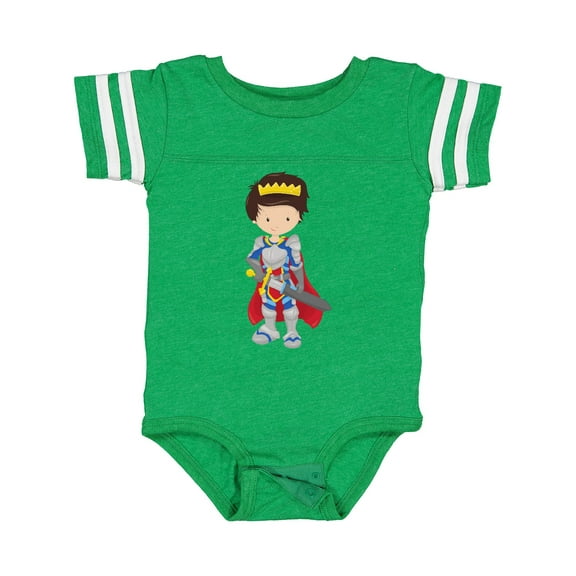 Inktastic Boy Prince, Knight In Shining Armor, Brown Hair Boys Baby Bodysuit