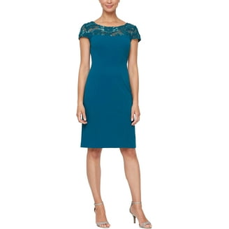 green emerald velvet dress Alex Evenings Women's Contour Sheathe Long Dress - Black main image 0