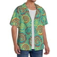 thumbnail image 4 of Cauagu Colourful Tie Dye Men's Short Sleeve Button Down Hawaiian Shirt for Men Bowling Shirts Casual Summer Beach Shirt,, 4 of 6