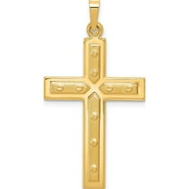 14K Yellow Gold Polished Cross Pendant (36.07 X 20.17) Made In United States xr1567