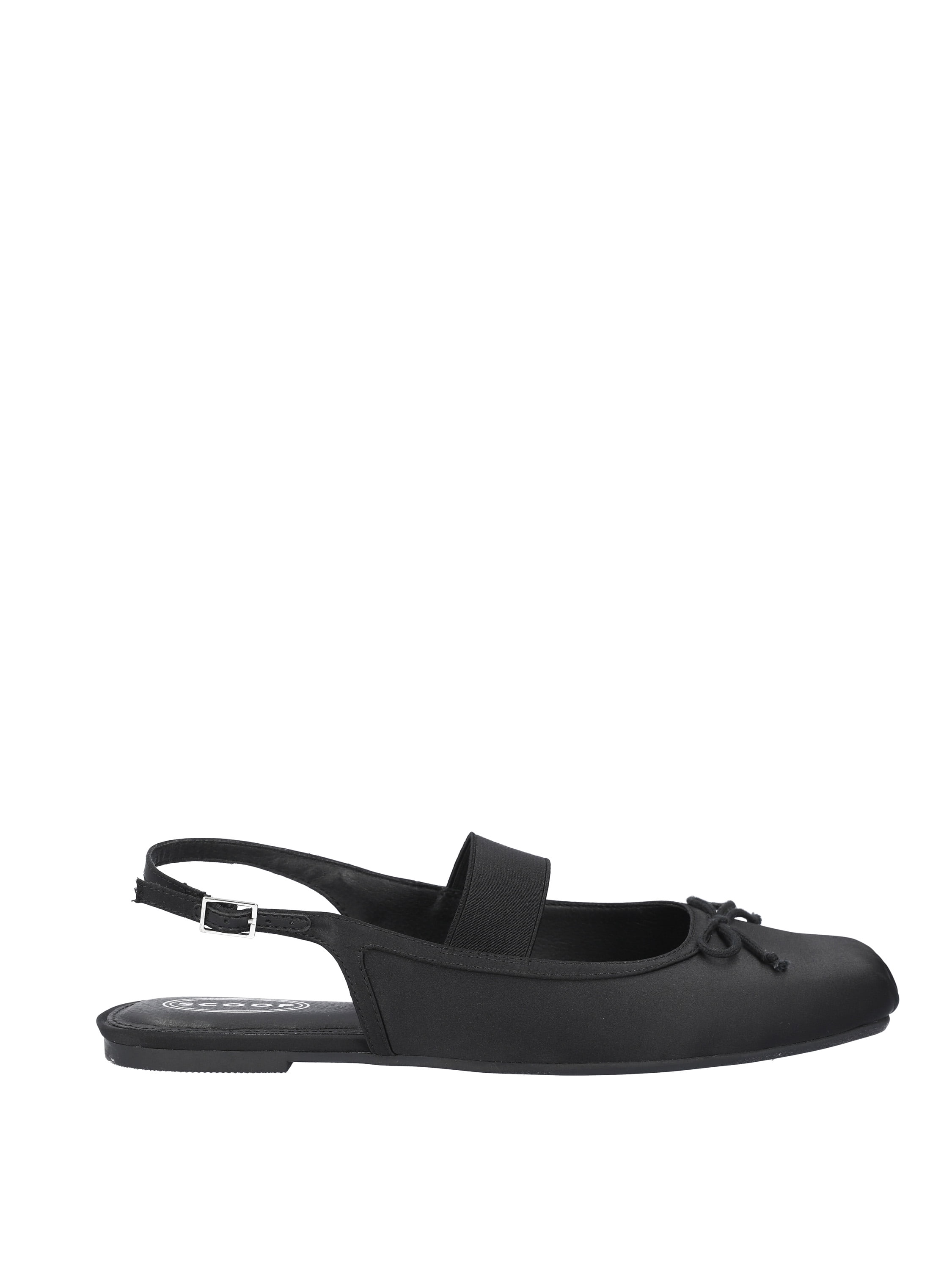 Scoop Women's Satin Slingback Mary Jane Pleated Toe Ballet Flats
