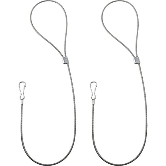 2-Pack Adjustable Gate Latch - Stainless Steel Cable Pull Gate Opener for Metal & Wooden Fences, Silver