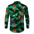 thumbnail image 4 of Camisas Para Hombre Camisas estampadas informales de manga larga para otoño e invierno para hombre, blusas superiores a la (Green, XL), 4 of 5