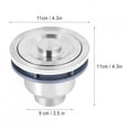 thumbnail image 4 of Sink Stopper, 4.3x4.3x3.5 In Silver Color Drain Stopper, Sink Drain For Kitchen Sink Launching Accessories Home/ Restaurant, 4 of 8
