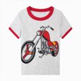 thumbnail image 4 of NOLDARES Kids Toddler Baby Boy Summer 2 Piece Shirt and Shorts Set Round Neck Tee Cartoon Graphic Elastic Waist Outfits Clothes(Red,4-5 Y), 4 of 7