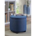 thumbnail image 3 of Confort Concepts Designs4confort Pouf de Rangement Accent Rond en Tissu Bleu, 3 of 3