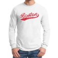 thumbnail image 6 of UGP Campus Apparel Boston Baseball Script - Hometown Pride, Pitcher Long Sleeve T Shirt - X-Large - White, 6 of 6