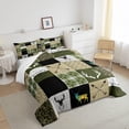 thumbnail image 4 of Elk Deer King Comforter Set, Army Green Camo Bedding, Patchwork Buffalo Checkered Abstract Bedding Comforter Sets, Ethnic Tribal Arrow Quilt Western Farmhouse Decor Men, 4 of 6