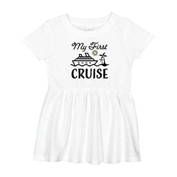 Inktastic My First Cruise with Cruise Ship and Palm Trees Girls Baby Dress