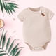 thumbnail image 2 of Gibobby Mameluco niña Bebé niña manga corta Color sólido bebé Onesie verano lindo moda pequeña hebilla Color sólido bebé recién nacido pedo abrigo(Amarillo, 12-24Meses), 2 of 5