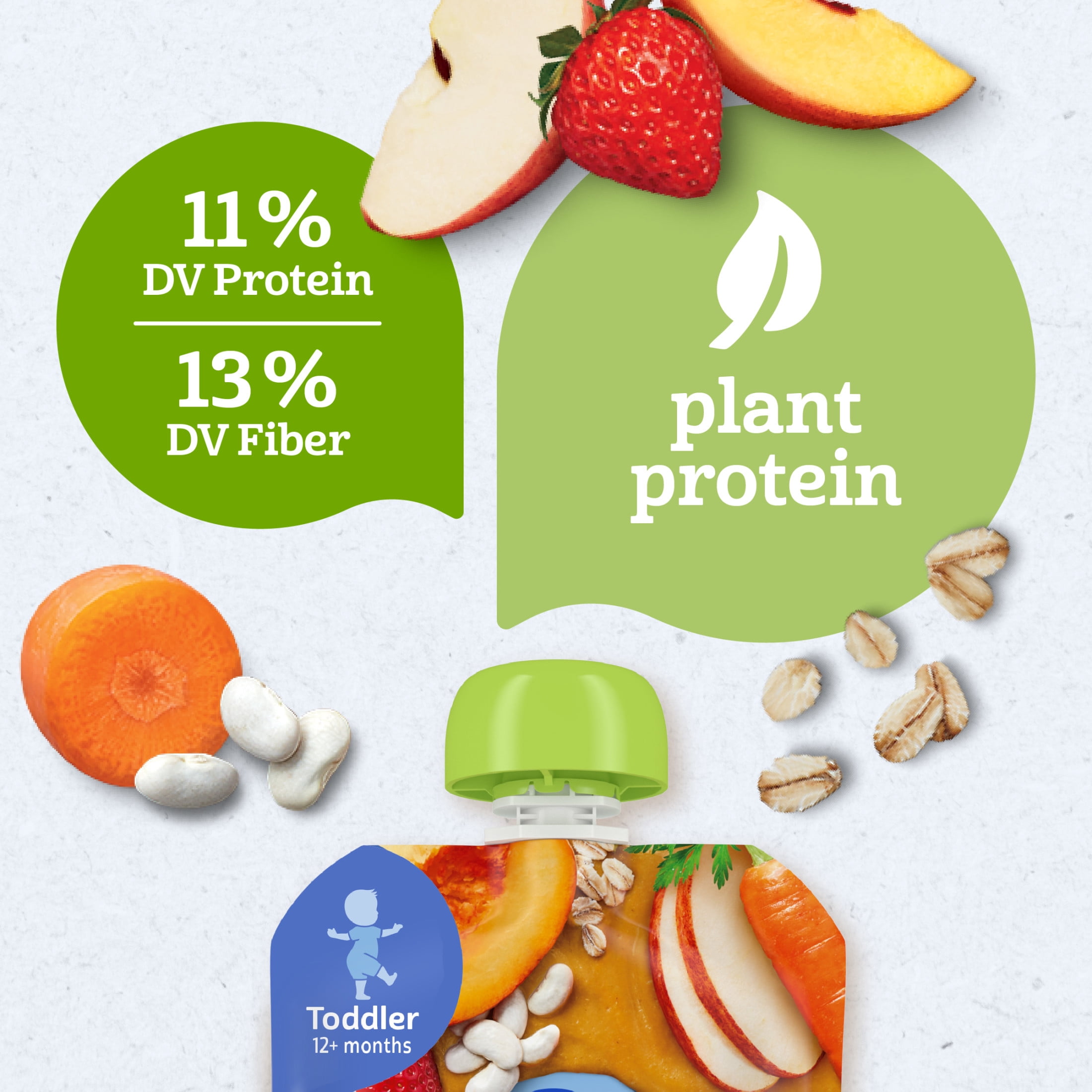 (3 pack) Gerber Organic Plant-tastic Toddler Food, Summer Fruit & Veggie Smash, 3.5 oz Pouch