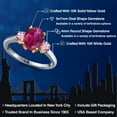 thumbnail image 2 of Gem Stone King 10K Two Tone Gold Red Created Ruby and Pink Lab Grown Diamond Engagement Ring for Women | 2.50 Cttw | Oval 9X7MM | Gemstone July Birthstone | Size 8, 2 of 6