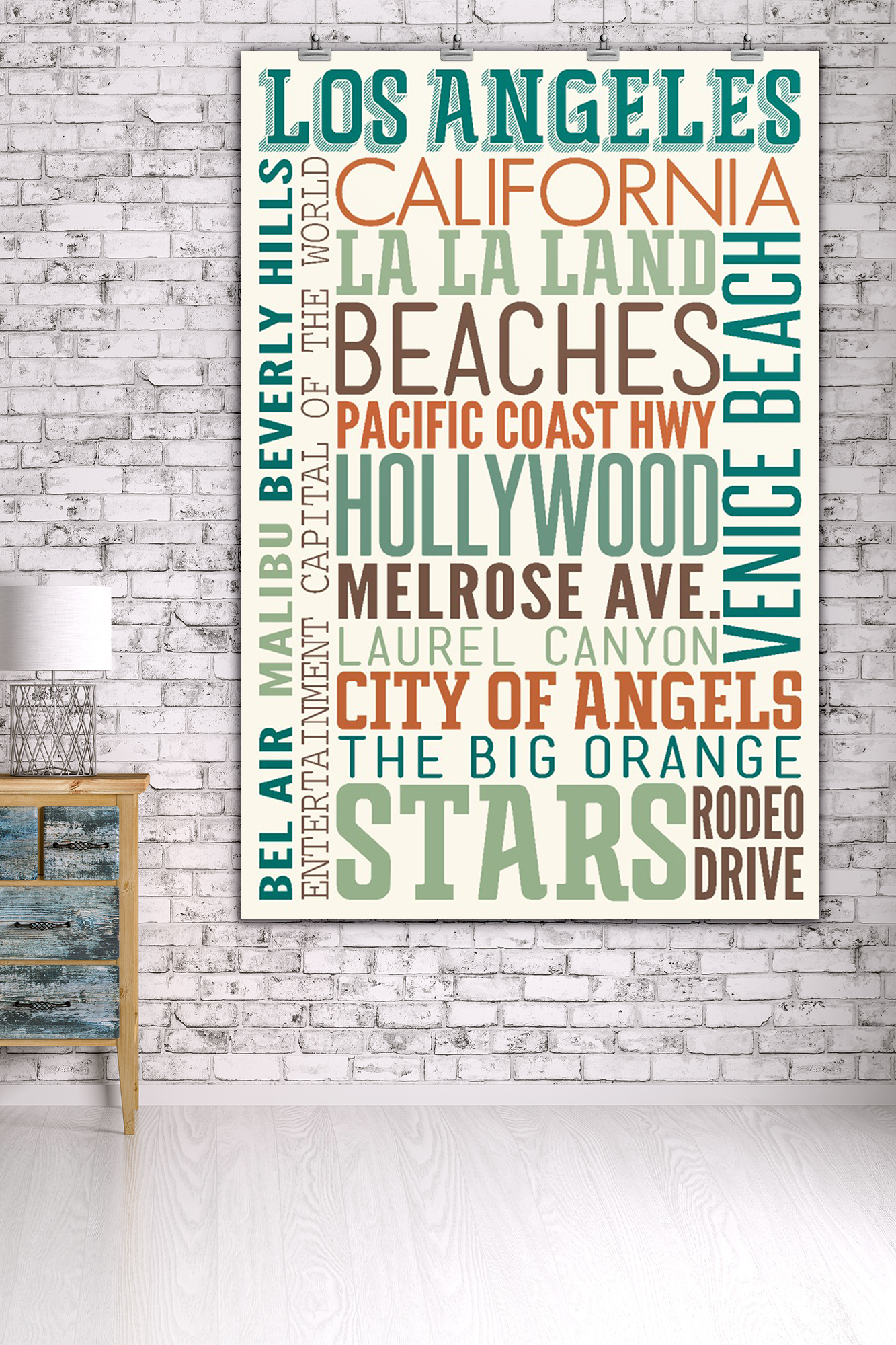 Tirage Photo Sur Toile Los Angeles LA Typography City - Multi Formats - Toile Tendue Sur Châssis