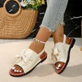 thumbnail image 5 of Womens Sandals Flat Heel Open Toe Casual Daily Solid Color Ankle Strap Women Footwear Women's Fashionable Casual Versatile Summer Fashion Beach Shoes White 6.5, 5 of 9