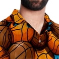 thumbnail image 5 of Basketball Men's Short Sleeve Button Down Hawaiian Shirts for Summer Beach Casual Printed Style, 5 of 6
