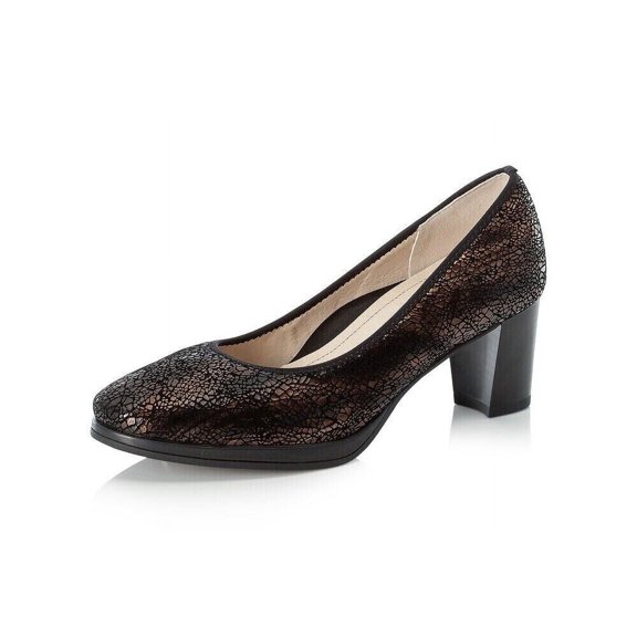 Rieker Women's 49560-01 Block Heel Dress Pumps, Black, Size EU 39