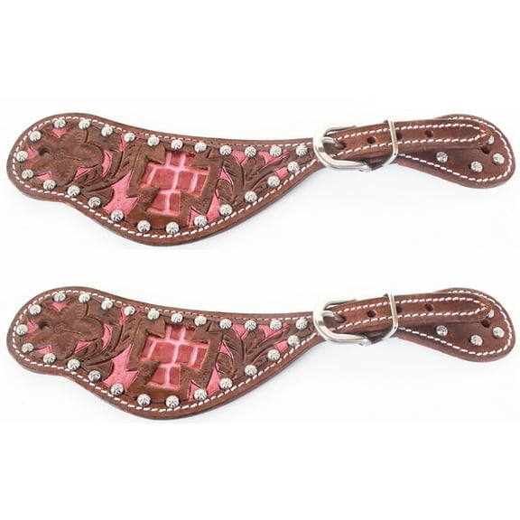 Horse Western Riding Cowboy Boots Leather Spur Straps Tack 7426