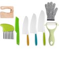 thumbnail image 1 of Juego completo de cuchillos para cortar verduras y tartas para niños de siete piezas, cuchillo de plástico para niños, cuchillo de fruta, regalo, 1 of 6