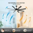 thumbnail image 5 of Sofucor 52" Modern Black Ceiling Fan with Light ,Phone APP and Remote,Voice Control, 5 of 14