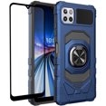 thumbnail image 1 of Compatible for Boost Mobile Celero 5G Plus 2023 Case w/Tempered Glass Screen Protector [Military Grade] Ring Car Mount Kickstand Shockproof Hard Phone Case - Blue, 1 of 1