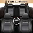 thumbnail image 5 of JIAMAOXIN Universal Car Seat Cover, Breathable and Waterproof Faux Leather Automotive Seat Covers for Cars SUV Sedan (5 Seats,Black&Gray), 5 of 5