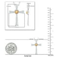 thumbnail image 4 of Dazzlingrock Collection 5X5mm Heart Shaped Center Citrine & Round White Diamond Religious Cross Pendant for Women with Silver Chain (0.21 ctw, Color I-J, Clarity I1-I2) in 14K White Gold, 4 of 5