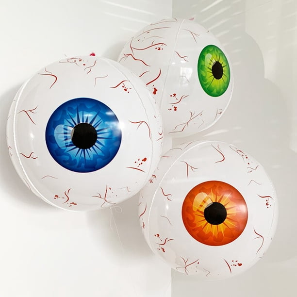 20Pcs Halloween Inflatable Eyeball Balloon Ghost Decor 22 Inch 4D Luminous Eyeball Halloween Theme Eyeballs Party Decorationgreen eyesChina He Qiyong unisex
