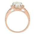 thumbnail image 4 of 2.38 ct Pear Cut White Sapphire with Simulated Diamond Halo Accents 18K Rose Gold Womens Engagement Ring, 4 of 5