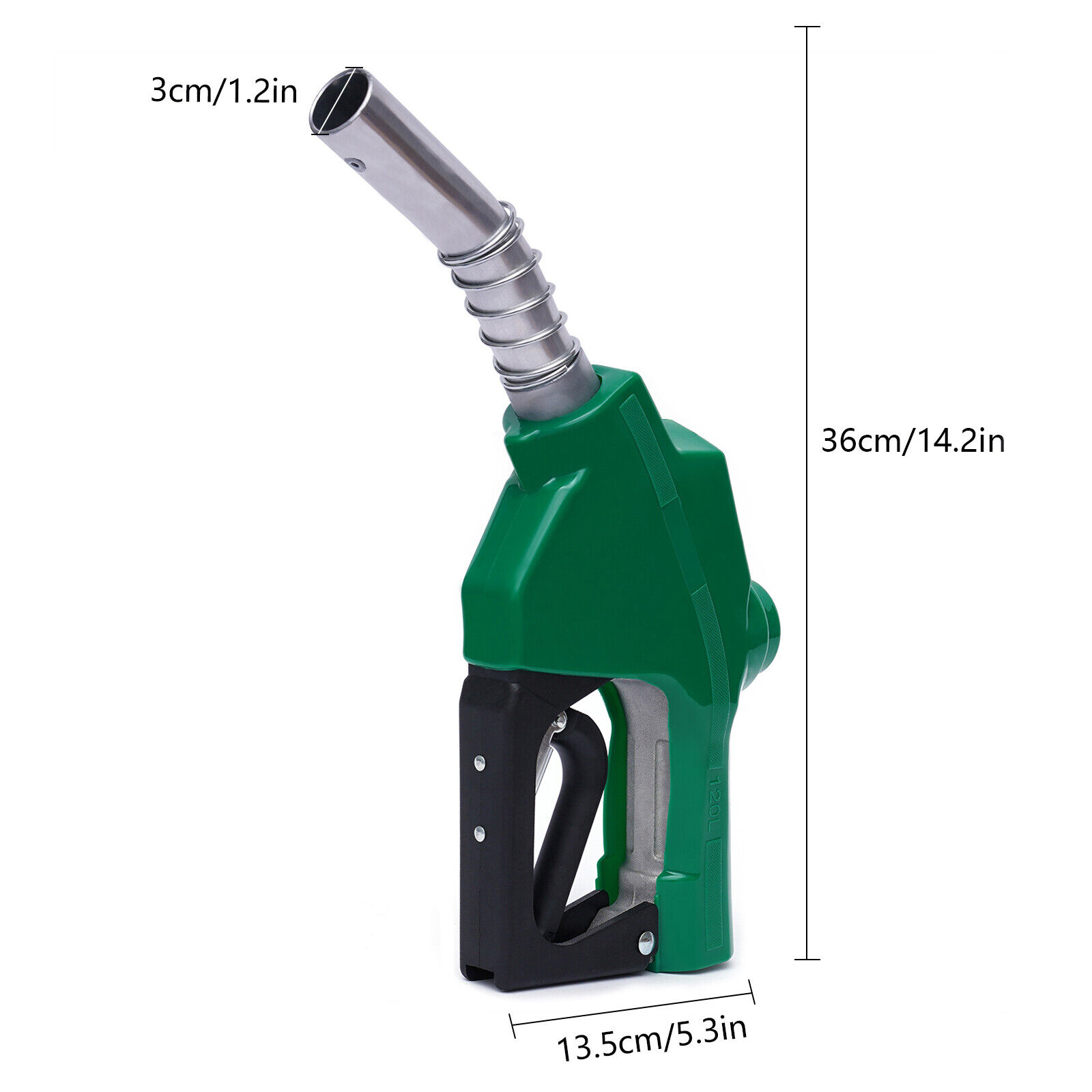 1 Inch Automatic Fuel Oil Pump Transfer Nozzle 7H Green Gas Refueling Tool - image 3 of 12