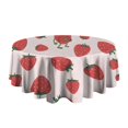 thumbnail image 5 of Red Strawberry Plants Fruit Round Tablecloth 60"x60",Wrinkle Wipeable Table Cloth for Kitchen Dining Room Picnic Patio Party, 5 of 6