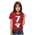 thumbnail image 6 of SGFCWSX Girls Boys Short Sleeve T Shirts, Kids Tees Daily Summer Relaxed Fit Casual Tops Red Size 5-6 Years, 6 of 8