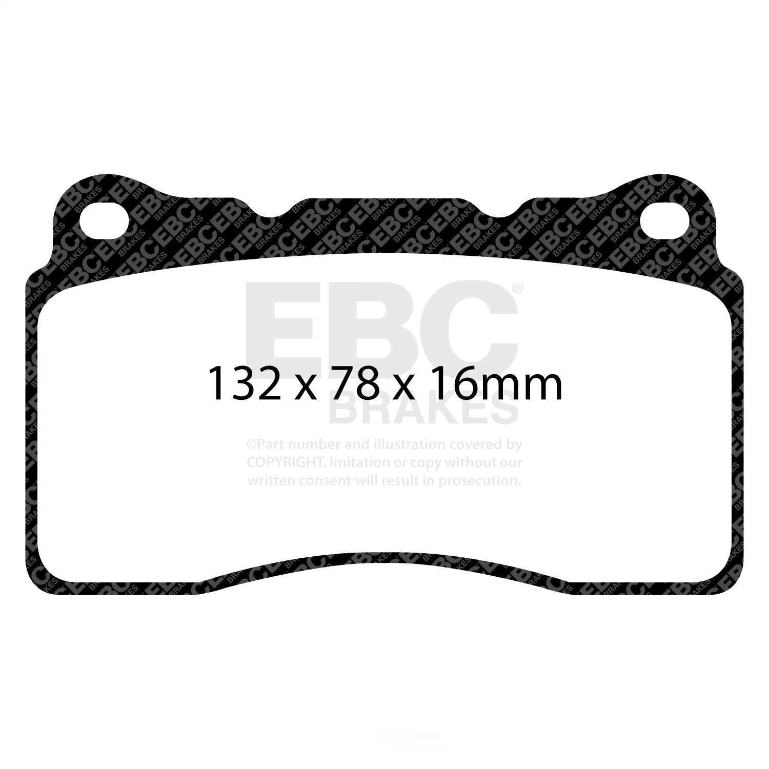 EBC Brakes Yellowstuff 4000 Series Street and Track Brake Pad Set Fits select: 2016-2019 CHEVROLET CORVETTE, 2016-2017 CADILLAC ATS