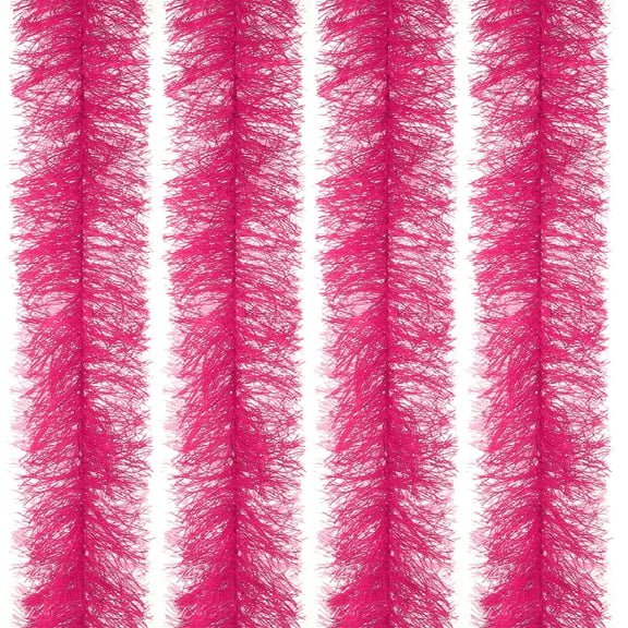 Uxcell 6.6Ft Feather Boa, 4 Pcs Artificial Fluffy Feather Boas Party Decorations for DIY Crafts, Wedding Costume, Christmas, Concert, Halloween, Home Decor, Rose Red