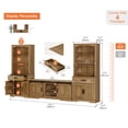 thumbnail image 2 of WAMPAT Farmhouse Entertainment Center with Bookshelf for TVs up to 75",Mid Century Modern TV Stand with 73"H Tall 5-Tier Bookcase with Open Storage and Barn Doors for Living Room,Bedroom,Walnut, 2 of 7