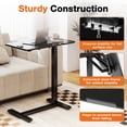 thumbnail image 2 of EDX Overbed Bedside Desk, Rolling Laptop Stand Tray Overbed Table with Wheels and Height Adjustable for Laptop Bed Sofa, Black, 2 of 9