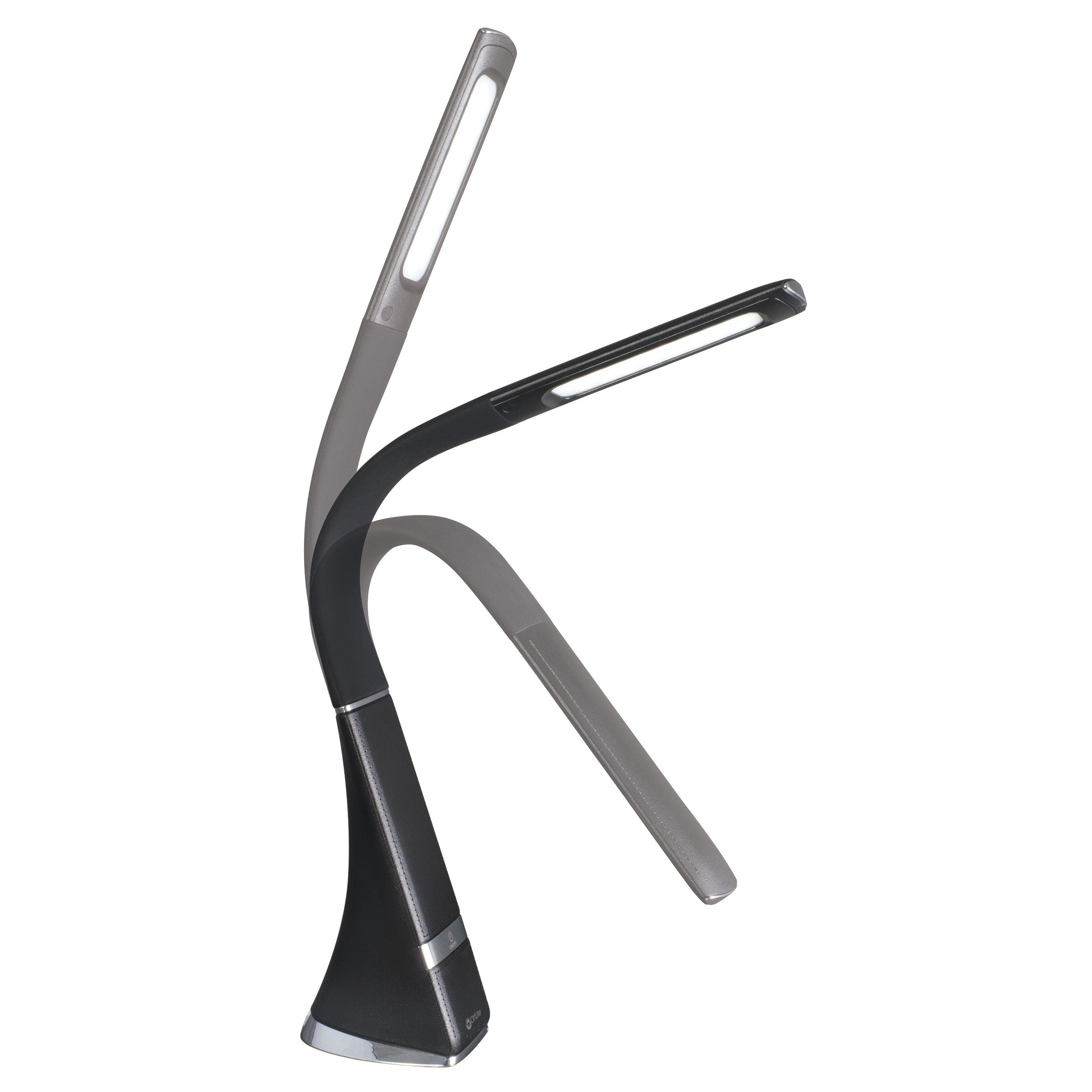OttLite Wellness Series® Recharge LED Desk Lamp, Black, Leather Look