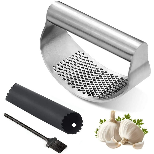BIMZUC Garlic Press Rocker Stainless Steel, Garlic Mincer Tool Matching