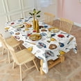 thumbnail image 2 of White Baseball Elements Pattern Rectangle Tablecloth 60"x102",Waterproof Polyester Rectangle Table Cloth, Wipeable Spillproof Polyester Tablecloth for Dining, Camping, Indoor and Outdoor, 2 of 5