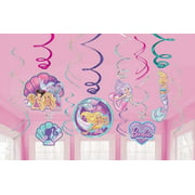 Amscan 672358 Barbie Mermaid Iridescent and Foil Swirl Party Decorations, 12 Ct. 5'