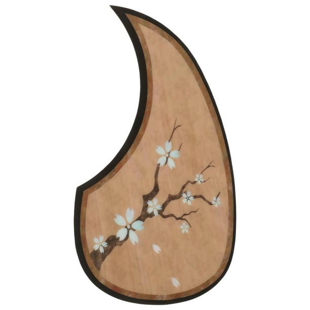 Pegatina para golpeador de guitarra, calcomanía para golpeador de guitarra acústica, hermoso patrón de grano de madera, piezas de guitarra duraderas, pegatina protectora para guitarra en forma de gota