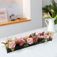 thumbnail image 4 of Rectangular Floral Centerpiece Flower Vase for Floral Table Centerpiece Arrangement Beginners Decorations Dining Table 24 Inches Long Black, 4 of 8