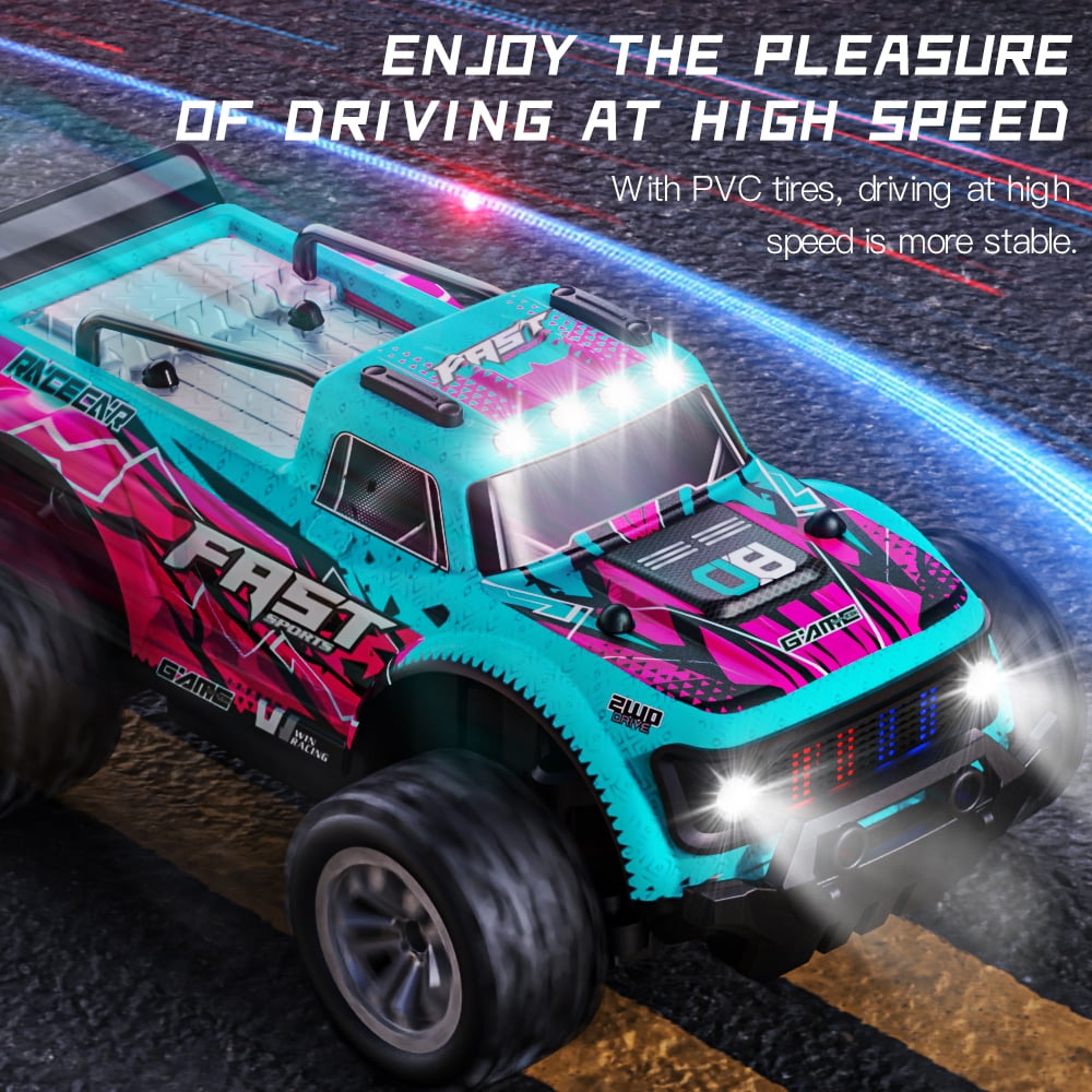 Remote Control Car,2.4 GHz RC Truck All Terrains Electric Toy Trucks with 2 Rechargeable Batteries