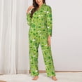 thumbnail image 2 of Sikiie St. Patrick's day1 Pajamas Set Long Sleeve Sleepwear Womens Button Down Nightwear Pj Sets-Small, 2 of 7