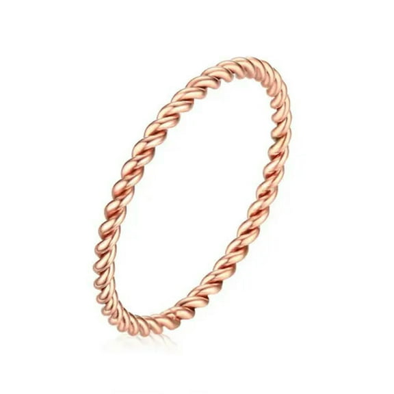 1.5mm Twisted Rope Tail Ring Silver/Gold/Rose Gold/ Wedding Band Women's Sz 4-9